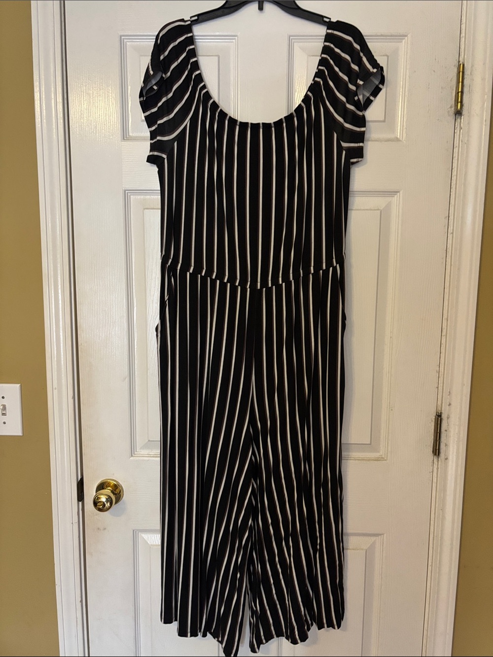 torrid Black & White Vertical Stripe Scoop-Neck Jumpsuit